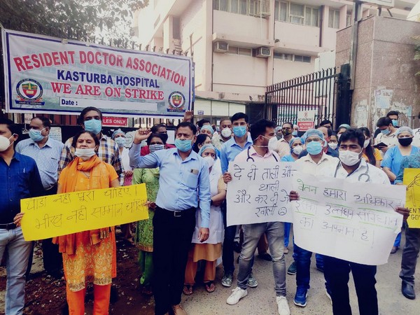 A visual from the protest on Tuesday. [Photo/ANI]