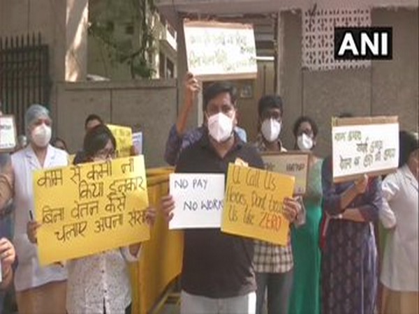 A visual from the protest on Wednesday, Photo/ANI