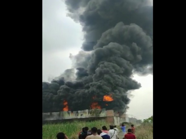 Visuals of fire in the thermocol factory. (ANI/photo)