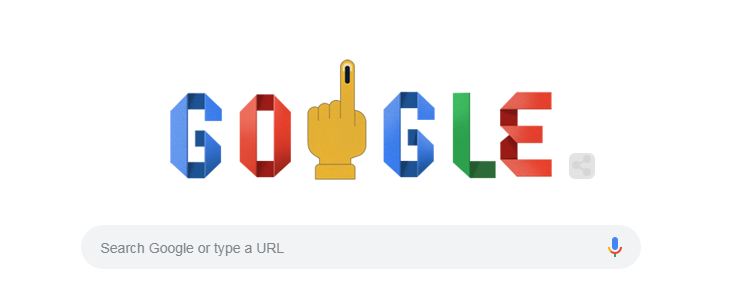 Google Doodle on 2019 general elections