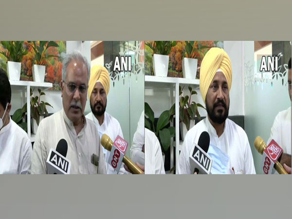 Punjab Chief Minister Charanjit Singh Channi and Chhattisgarh Chief Minister Bhupesh Baghel (Photo/ANI)
