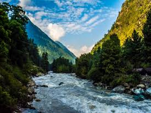 A view of the Parvati river in Kasol in Himachal Pradesh.
