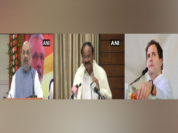 Union Home Minister Amit Shah, Vice President M Venkaiah Naidu, Congress ledaer Rahul Gandhi