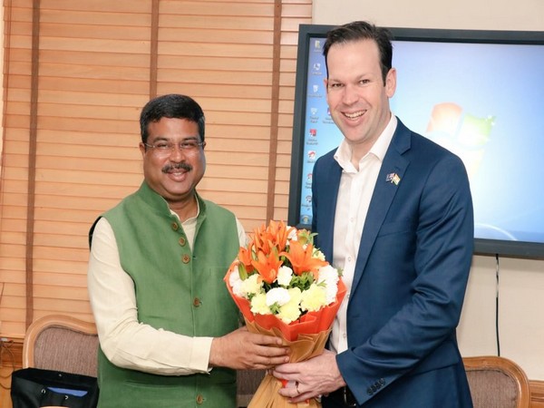 Union Minister Dharmendra Pradhan and Australian Minister for Resources and Northern Australia, Senator Matthew Canavan. Photo/Twitter