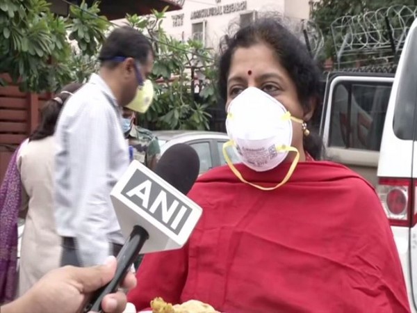DRDO chief's wife Padmavathi talking to ANI in New Delhi on Friday. Photo/ANI