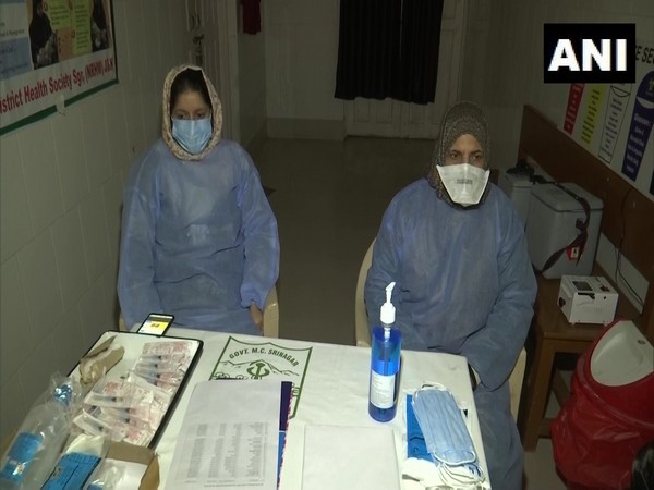 Dry vaccination program conducted at Urban Health Training Centre, Srinagar on Saturday.