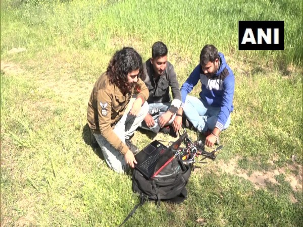 Umang Kalra, resident of Udhampur with the 'drone device'. (Photo/ ANI)