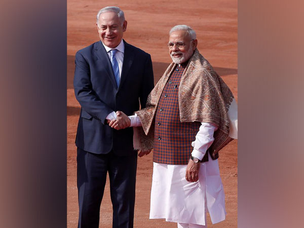 Indian Prime Minister Narendra Modi  with his Israeli counterpart Benjamin Netanyahu