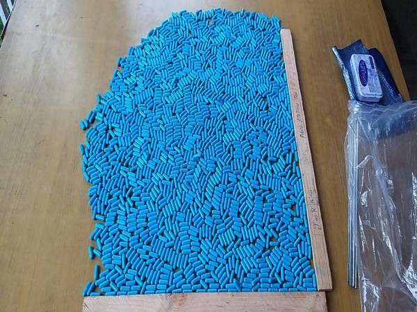 Visual of drugs seized in Awantipora by Jammu and Kashmir Police. (Photo/ANI)