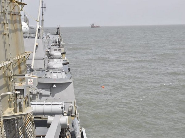 Indian Navy Ship carries search and rescue operation in Arabian Sea. (Photo/ANI)