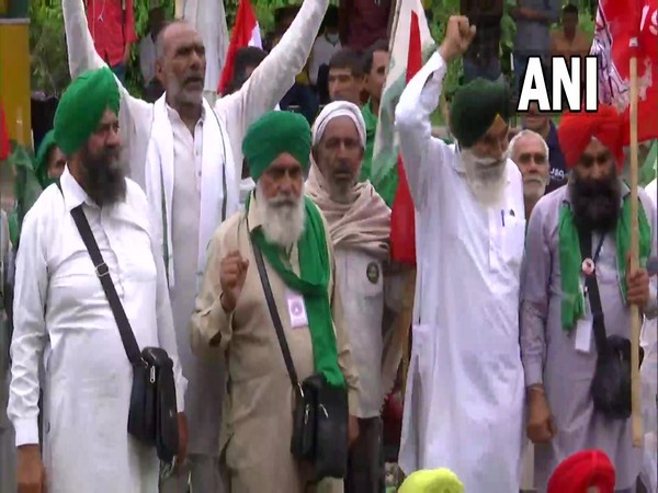 Visual of farmer protests in Haryana (Photo/ANI)