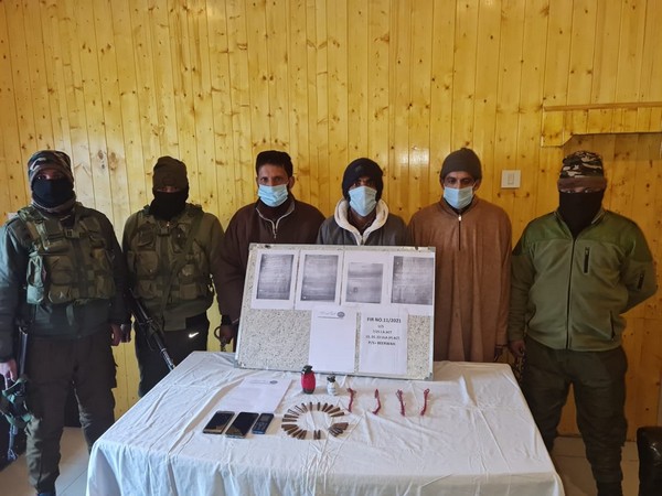 Arrested terror associates with security forces in Budgam, Jammu and Kashmir.