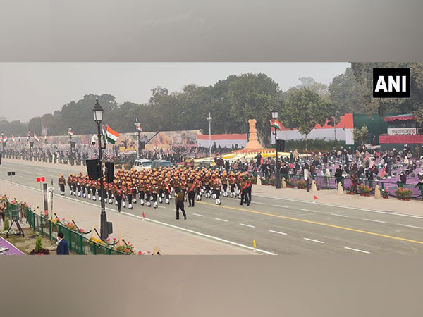 Contingents marching at Rajpath (Photo/ANI)