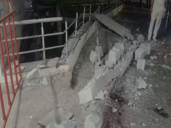 Part of an under-construction COVID hospital floor fell in Tirupati (Photo/ANI)