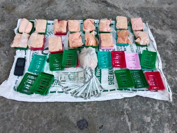 The seized contraband drugs with Arunachal Police. (ANI/photo)