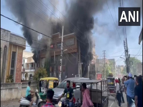 Fire broke out at a clothing store in Punjab's Ludhiana (Photo/ANI)
