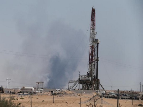 Smoke rising from the plant following a fire at Aramco oil facility in the eastern city of Abqaiq in Saudi Arabia