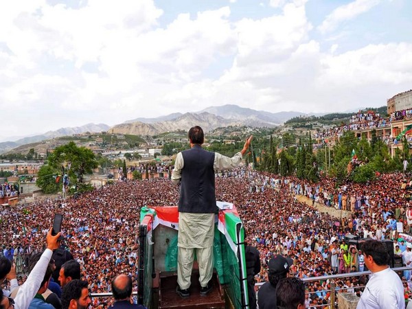 Former Pakistan Prime Minister at a public rally in Khyber Pakhtunkhwa (Photo Credit: PTI KP Official Zafar Ullah Wazir)