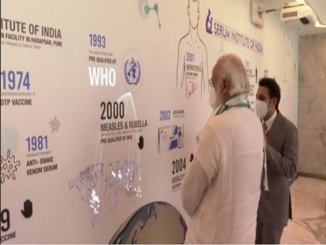 PM Narendra Modi with Serum Institute of India, CEO, Adar Poonawalla (photo/ANI)