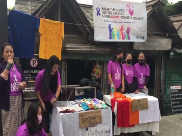 Tibetan women spreading awareness on domestic violence. (ANI)
