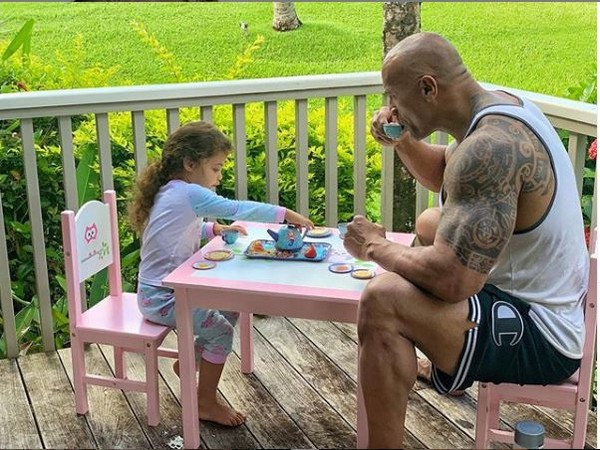 Dwayne Johnson along with his 3½-year-old daughter Jasmine Lia (Image courtesy: Instagram)
