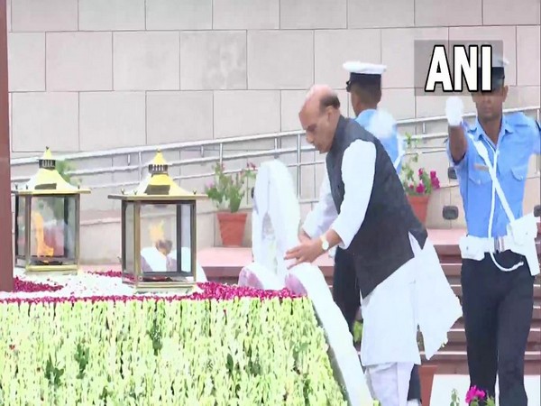 Visual of Defence Minister Rajnath Singh from the National War Memorial in Delhi (Photo/ANI)