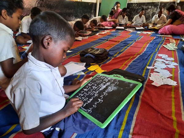 Children at Government UP School Bhubanpur (Photo/ANI)