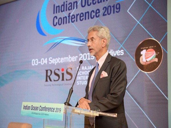 External Affairs Minister S Jaishankar at the Indian Ocean Conference in Maldives on Wednesday. Photo/Twitter