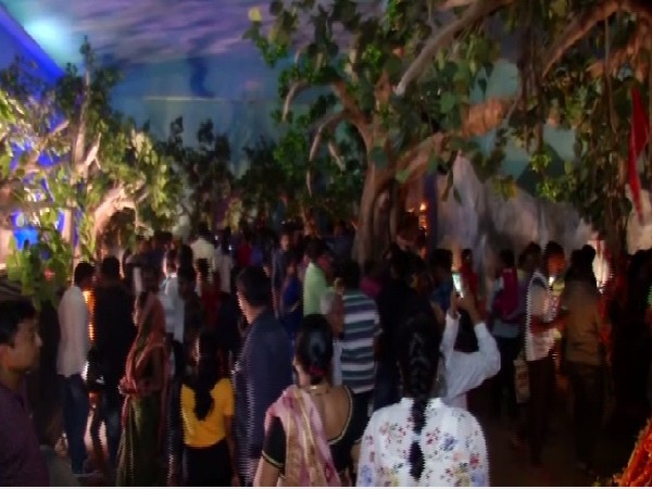 A Durga Puja pandal in Bhubaneswar is based on theme of Ellora caves of Maharashtra.