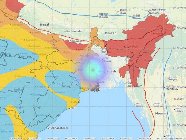 Graphical representation of the earthquake's location. [Photo: National Centre for Seismology/Twitter]