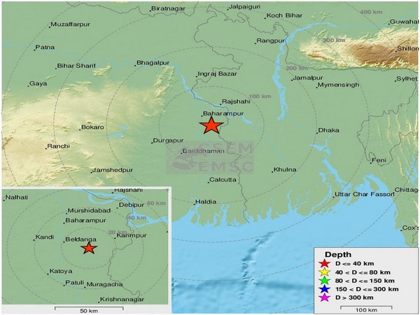 Pictorial representation of the earthquake's location. [Photo: EMSC/Twitter]
