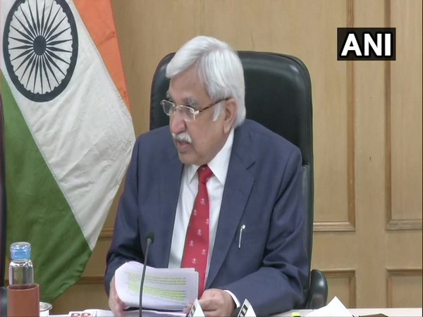 Election Commissioner Sunil Arora addressing a press conference in New Delhi on Friday. Photo/ANI