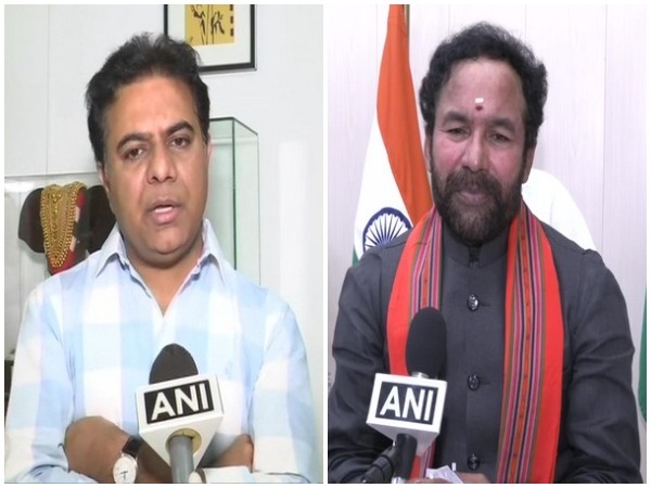 Telangana Minister KT Rama Rao and Union Minister G Kishan Reddy speaking to ANI (File Photo/ANI)