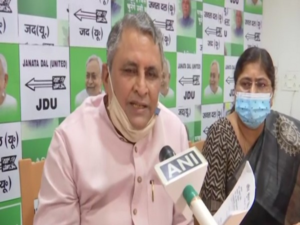 Bihar Education Minister Vijay Choudhary speaking to ANI in Patna on Tuesday. (Photo/ANI) 