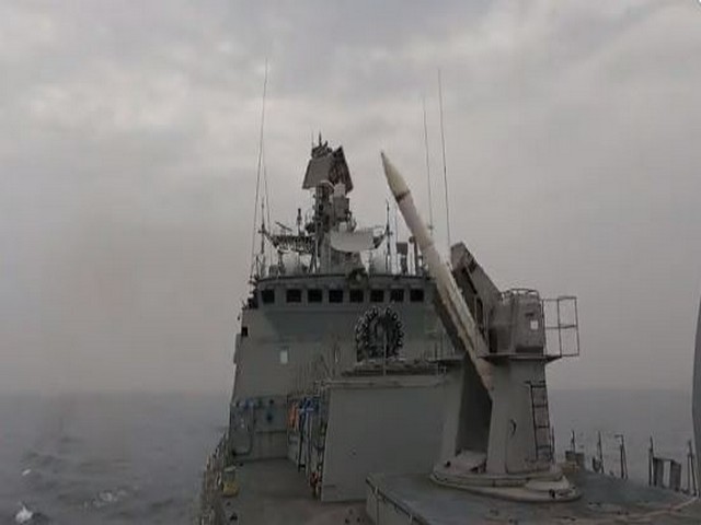 Indian Navy successfully test anti-submarine stealth frigate. (Pic credit: Indian Navy Twitter)