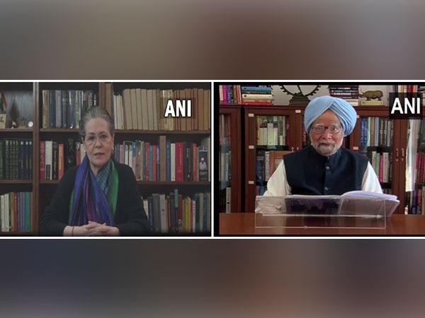 Congress interim President Sonia Gandhi and Former Prime Minister Manmohan Singh (Photo/ANI)