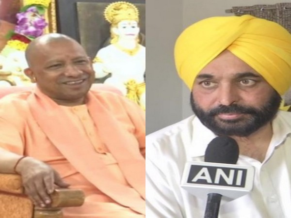 Uttar Pradesh Chief Minister Yogi Adityanath and AAP CM candidate in Punjab Bhagwant Mann