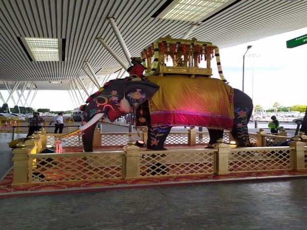 Statue of elephant at Bengaluru Airport. (Photo/ANI)