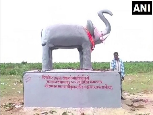 Statue of Elephant installed at Kukradih village in Mahasamund Chhattisgarh 