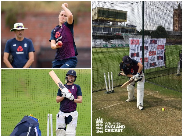 England women cricketers at practice session (Photo/England Cricket Twitter)