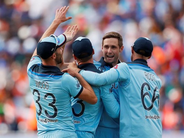England players celebrating after dismissing Indian batsman
