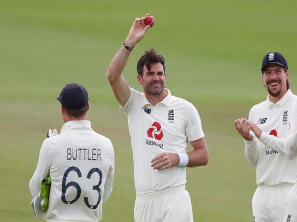 England's James Anderson after reaching 600 Test wickets (Photo/ ICC Twitter)