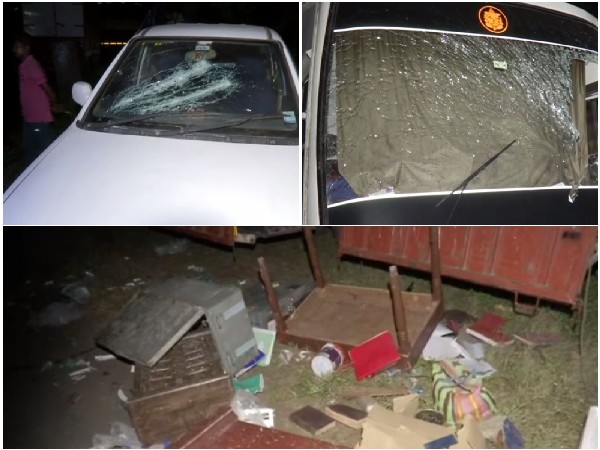 Visuals from the vandalised sets of 'Ashram 3' in Bhopal.