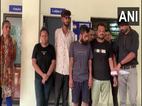 Four drug peddlers held in Gujarat's Vadodara. (Photo/ANI)
