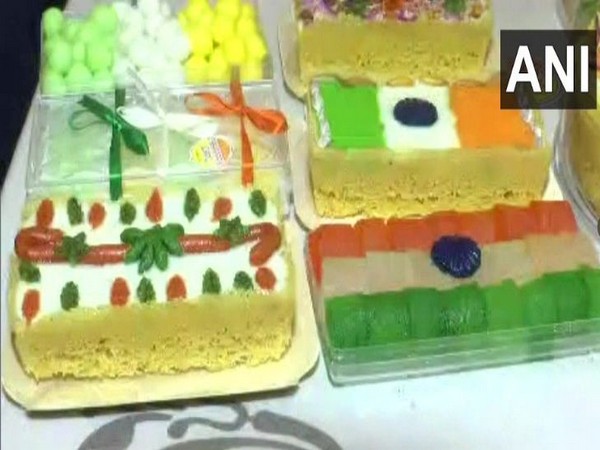 Tricolour sweets in Lucknow shop. (Photo/ANI)