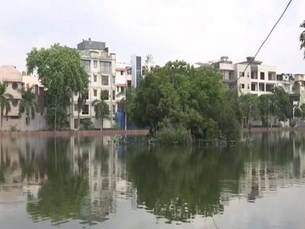 A visual of increased water level in Naini Lake (Photo/ANI)