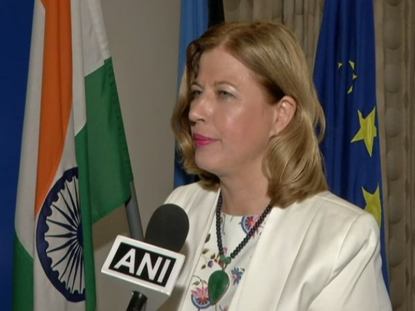 Estonian Ambassador to India Katrin Kivi speaking to ANI on Thursday.