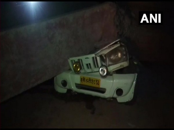 Under-constructed bridge collapses in UP's Etah district on Friday. (Photo/ANI)