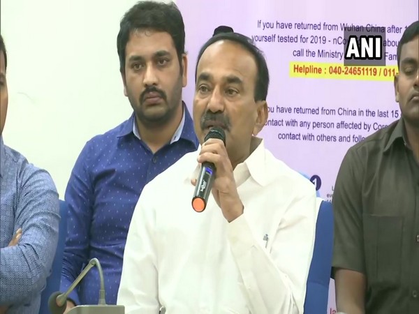 Telangana Health Minister Eatala Rajendra addressing a press conference in Hyderabad on Monday.