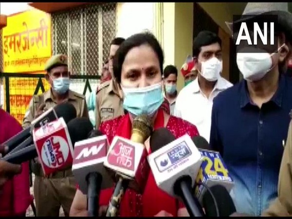 District Magistrate Etawah speaking to media on Saturday. 